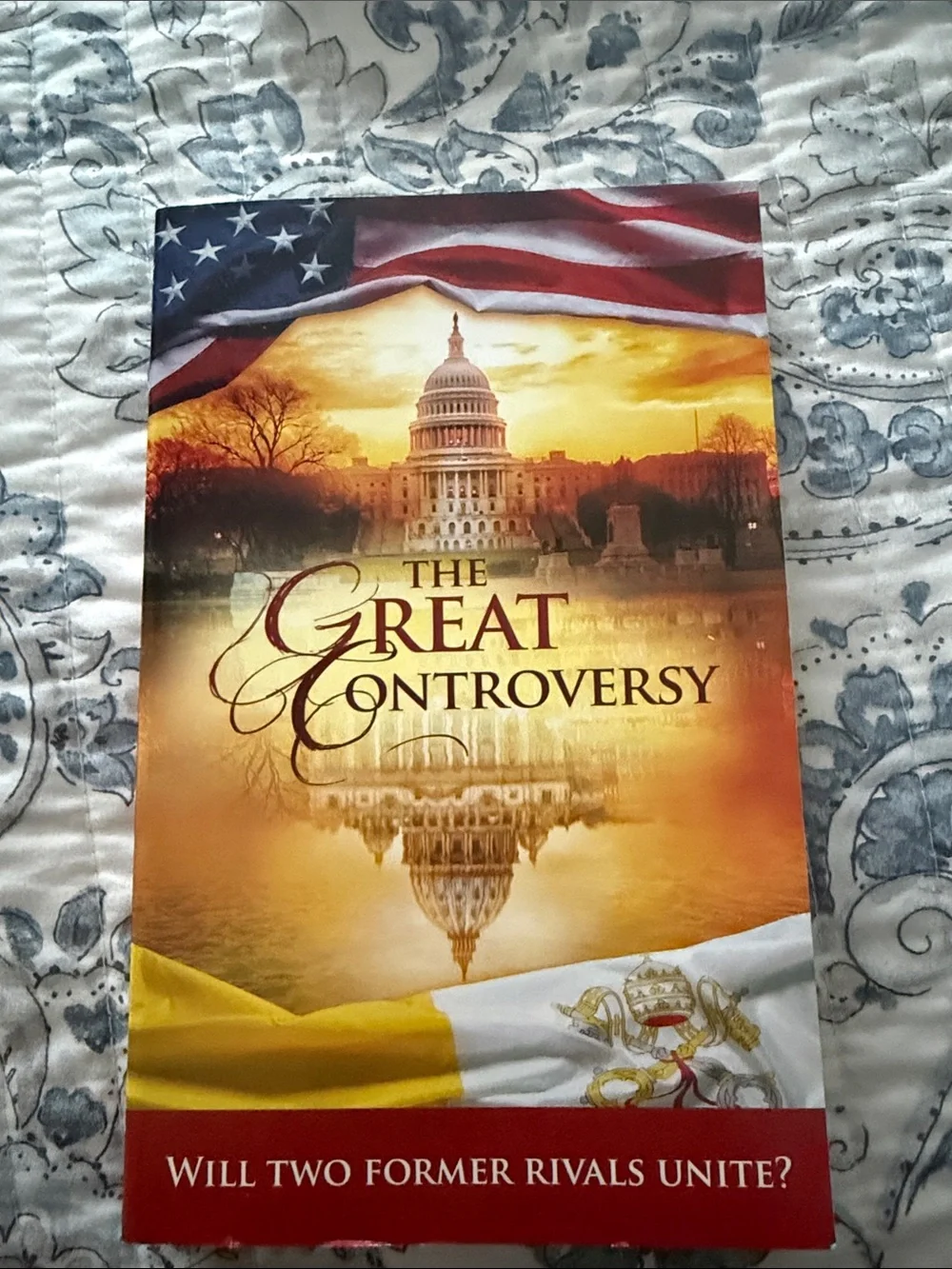 The Great Controversy Wall Art Poster - Red, Gold, White